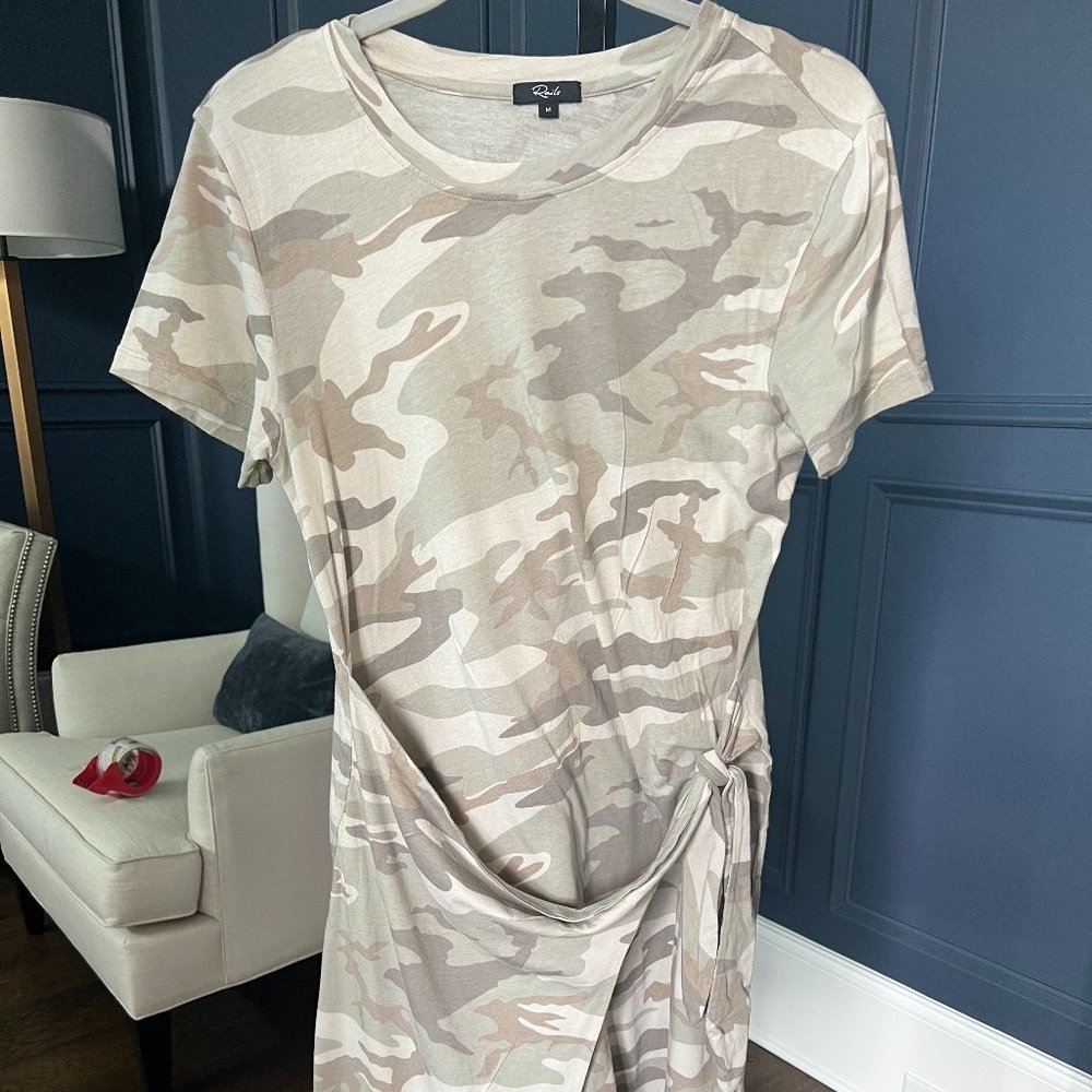 Rails Green Camo 100% Cotton Knit Tee Dress